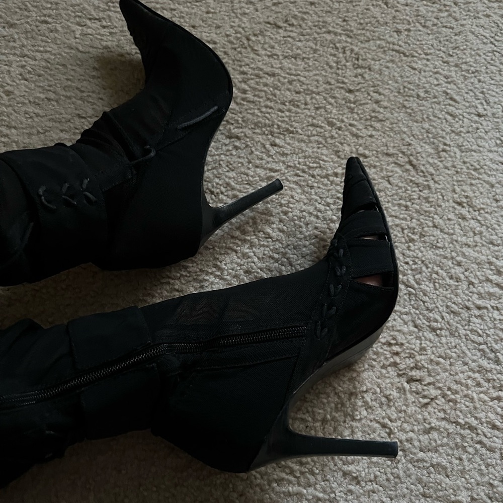 Black Spring/Summer Over The Knee Boots - Picture 8 of 15